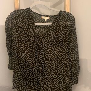 Black 1/2 button up shirt for work! In great condition.